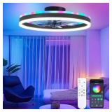 RGB CEILING FANS WITH LIGHTS, 20" FANDELIER LOW PR