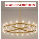 $210 47.2 INCHES GOLD WAGON WHEEL CHANDELIER- 20 L