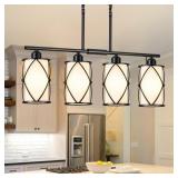 $120 4-LIGHT KITCHEN ISLAND LIGHTING, MODERN BLACK