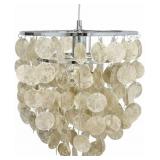 13.39 IN MICA CHANDELIER BROWN LIGHT FIXTURE CHAND