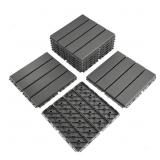 9 SQ. FT PLASTIC INTERLOCKING DECK TILES, 9 PACK P