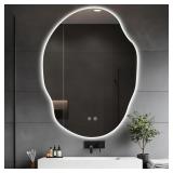 $200 ASYMMETRICAL BATHROOM MIRROR WITH LIGHTS,IRRE