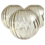 3 PACK ROUND RIPPLE GLASS GLOBES FOR LIGHT FIXTURE