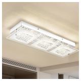 CRYSTAL CEILING LIGHT FLUSH MOUNT RECTANGLE CEILIN