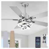 $140 52" CEILING FAN WITH LIGHT CHANDELIER FAN MOD