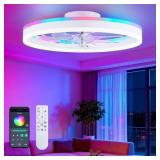 RGB CEILING FANS WITH LIGHTS, 20" FANDELIER LOW PR