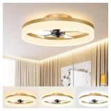 VOLISUN LOW PROFILE CEILING FANS WITH LIGHTS AND R