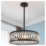 CRYSTAL CEILING LIGHTS 16 INCH MODERN SEMI FLUSH M