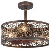 COCOSTAR VINTAGE CHANDELIER CEILING FAN WITH LIGHT