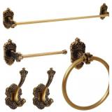 ZONON 5 PIECES ANTIQUE BRASS BATHROOM HARDWARE ACC