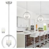 $150 BAGOOD 14 INCH GLOBE PENDANT LIGHT NICKEL LAR