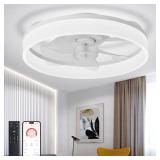 DLLT LED CEILING FAN WITH LIGHT: 16" MODERN LOW PR