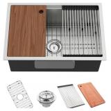 $160 KITCHEN SINK WORKSTATION, 27X18 INCH STAINLES
