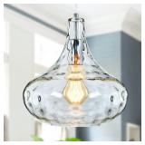 FARMHOUSE VINTAGE GLASS PENDANT LIGHT WITH HANDBLO