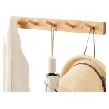 HICKORY WOOD COAT RACK WALL MOUNT, 20 INCH COAT HO