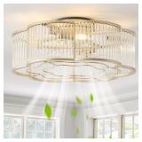 $128 20" GOLD CEILING FANS WITH LIGHTS FLUSH MOUNT