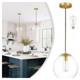KOKO&YUKINA 10" GLOBE PENDANT LIGHT GOLD MID CENTU