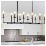 $239 48-INCH RUSTIC BLACK LINEAR CHANDELIER,EXTRA