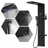 $210 5 IN 1 BLACK SHOWER PANEL TOWER SYSTEM WITH S