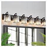 $110 6-LIGHT BLACK BATHROOM LIGHT FIXTURE MODERN V