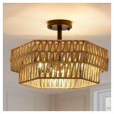 $110 XSDETU FARMHOUSE SEMI FLUSH MOUNT CEILING LIG
