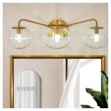 $120 ANDY STAR BRUSHED GOLD VANITY LIGHTS, 3 LIGHT