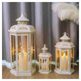 JHY DESIGN SET OF 3 DECORATIVE CANDLE LANTERNS 20