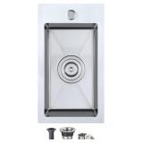 $142 10X18 INCH BAR SINK DROP IN, HANDMADE 304 STA