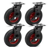 $110 8 INCH OUTDOOR HEAVY DUTY CASTERS WHEELS SET
