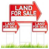 GLIKCEIL 3 PCS 18 X 24 INCH LAND LOT FOR SALE SIGN