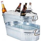 LALLISA 2 PCS 5.3 GALLONS GALVANIZED BEVERAGE TUB