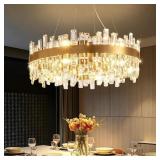 $310 LUXURY CRYSTAL CHANDELIER MODERN 23.6" GOLD C
