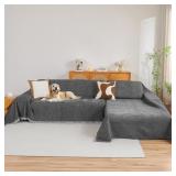 MYSKY HOME COUCH COVER FOR SECTIONAL SOFA, 2 PIECE
