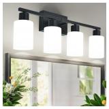 MODERN 4-LIGHT VANITY LIGHT OVER MIRROR, BLACK BAT
