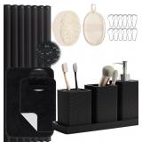 BLACK BATHROOM SETS, BLACK BATHROOM ACCESSORIES SE