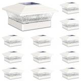 SOLAR POST CAP LIGHTS OUTDOOR 12PACK, WATERPROOF F
