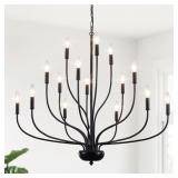 $190 FARMHOUSE CHANDELIER FOR DINING ROOM, 15-LIGH