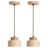 WABI SABI NATURAL STONE AND WOOD PENDANT LIGHT,4.7