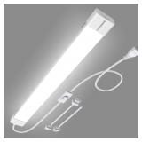KUKUMAO 5000K PLUG IN LED TUBE LIGHT FIXTURE, 18W