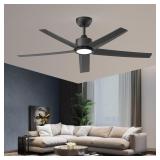 OCIOC CEILING FANS WITH LIGHTS, 52 INCH BLACK CEIL