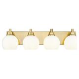 $120 BATHROOM LIGHT FIXTURES, 4 LIGHT BRUSHED GOLD