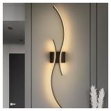 CANEOE MODERN LED WALL LIGHT, 39INCH BLACK INDOOR