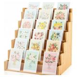 YUNTAU 6 TIER GREETING CARD DISPLAY STAND WOOD COL