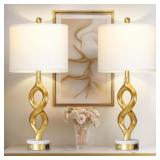 $120 CINYIRONG 30" WHITE AND GOLD TABLE LAMPS SET
