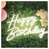 HAPPY BIRTHDAY NEON SIGN, 22.4"X13.8" HAPPY BIRTHD