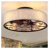 $149 20 INCH CAGED CEILING FANS WITH LIGHTS FLUSH