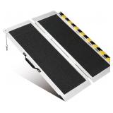 3FT PORTABLE WHEELCHAIR RAMP, NON-SLIP ALUMINUM FO