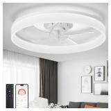 DLLT MODERN CEILING FANS WITH LIGHTS: 20" FLUSH MO