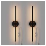 ZAGO PLUG IN OR HARDWIRED LINEAR WALL SCONCE: 24 I