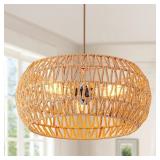 RATTAN LIGHT FIXTURE DINNING ROOM PENDANT LIGHT BO